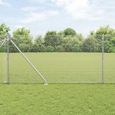 vidaXL Συρμάτινη Περίφραξη  με 13 Στελέχη 1.2x25 m Γαλβανισμένο Ατσάλι