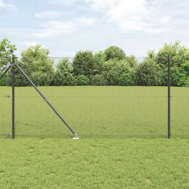vidaXL Welded Wire Fence με 13 ακίδες Γκρι 1.4x50 m Ατσάλι