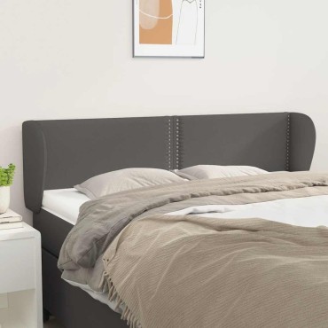 vidaXL Κεφαλάρι με Πτερύγια Γκρι 147x23x78/88cm Συνθετικό Δέρμα 1 τεμ.