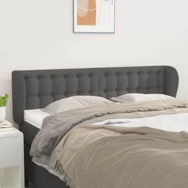 vidaXL Κεφαλάρι με Πτερύγια Γκρι 147x23x78/88cm Συνθετικό Δέρμα 1 τεμ.