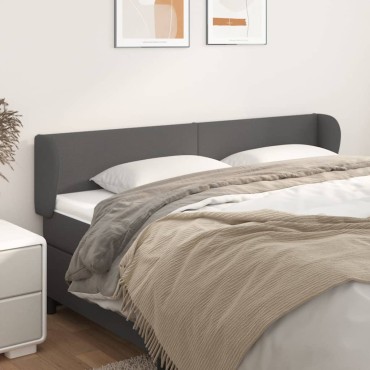 vidaXL Κεφαλάρι με Πτερύγια Γκρι 183x23x78/88cm Συνθετικό Δέρμα 1 τεμ.
