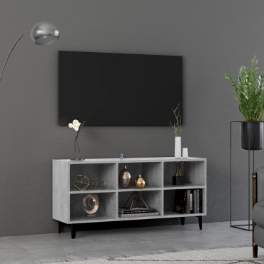 vidaXL Έπιπλο Τηλεόρασης Καπνιστή Γκρι Σκ. 103,5x30x50cm Μετ. Πόδια