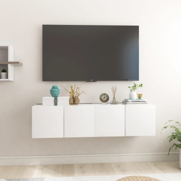 vidaXL Ντουλάπια Τηλεόρασης Κρεμαστά 2 τεμ. Λευκά 60x30x30cm