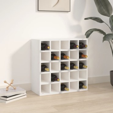 vidaXL Κάβα Κρασιών Λευκό 56x25x56cm από Μασίφ Ξύλο Πεύκου 1 τεμ.