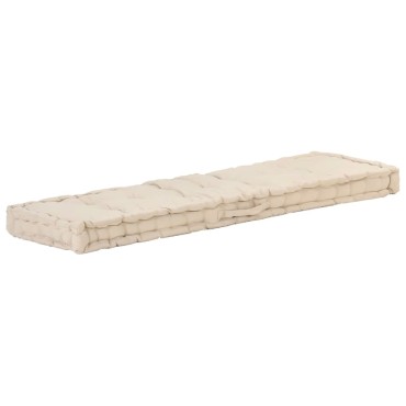vidaXL Μαξιλάρα Δαπέδου / Παλέτας Μπεζ 120x40x7cm Βαμβακερή
