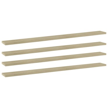 vidaXL Ράφια Βιβλιοθήκης 4 τεμ. Sonoma Δρυς 100x10x1,5cm Μοριοσανίδα