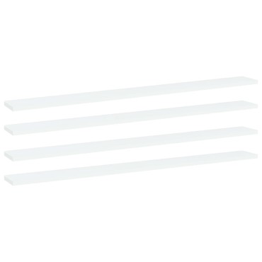vidaXL Ράφια Βιβλιοθήκης 4 τεμ. Λευκά 100x10x1,5cm από Μοριοσανίδα