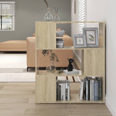 vidaXL Βιβλιοθήκη/Διαχωριστικό Sonoma Δρυς 80x24x94cm Μοριοσανίδα 1 τεμ.