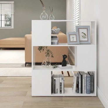 vidaXL Βιβλιοθήκη/Διαχωριστικό Χώρου Λευκό 80x24x94cm Μοριοσανίδα 1 τεμ.