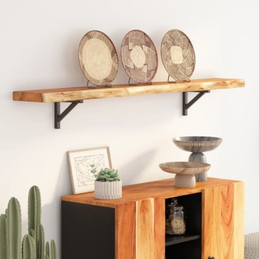 vidaXL Ράφι Επιτοίχιο Ορθ. Live Edge 160x20x2,5cm Μασίφ Ξύλο Ακακίας