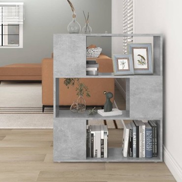 vidaXL Βιβλιοθήκη/Διαχωριστ. Χώρου Γκρι Σκυρ. 80x24x94cm Μοριοσανίδα 1 τεμ.