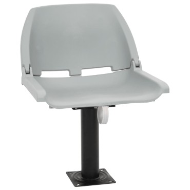 vidaXL Κάθισμα Σκάφους Πτυσσόμ. 2 τεμ. Γκρι 48x51x41 εκ Χωρίς Μαξιλάρι