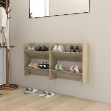 vidaXL Παπουτσοθήκες 2 τεμ. Sonoma Δρυς 60x18x60cm Μοριοσανίδα
