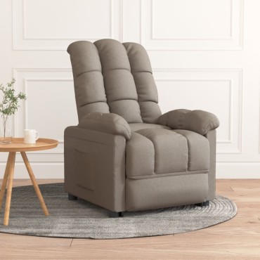 vidaXL Πολυθρόνα Ανακλινόμενη Taupe Υφασμάτινη 74x99x102cm 1 τεμ.