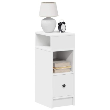 vidaXL Κομοδίνο με συρτάρι Λευκό 25x31x66cm 1 τεμ.