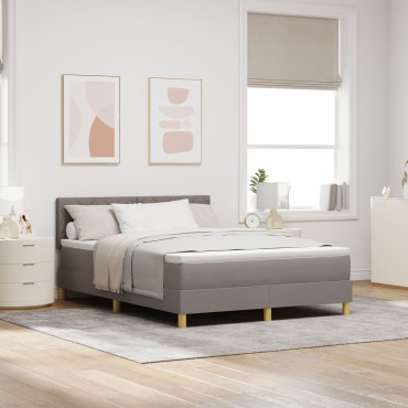 vidaXL Κρεβάτι Σπρινγκ με στρώμα Ταπεί 140x200 cm Ύφασμα