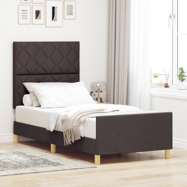 VidaXL Κρεβάτι Καφέ 90x200 εκ. Ύφασμα