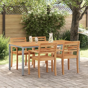 vidaXL Γραφείο Κήπου 180x90x75cm Συμπαγές ξύλο ακακίας και μέταλλο