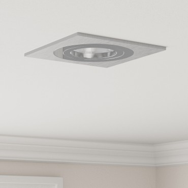 vidaXL Ανασυρμένα Σποτ 6 τεμ Τετράγωνα GU10 Ασημί 91x91 χιλ.