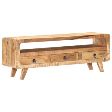 vidaXL Έπιπλο Τηλεόρασης 117x30x41cm Μασίφ Ακατέργαστο Ξύλο Μάνγκο