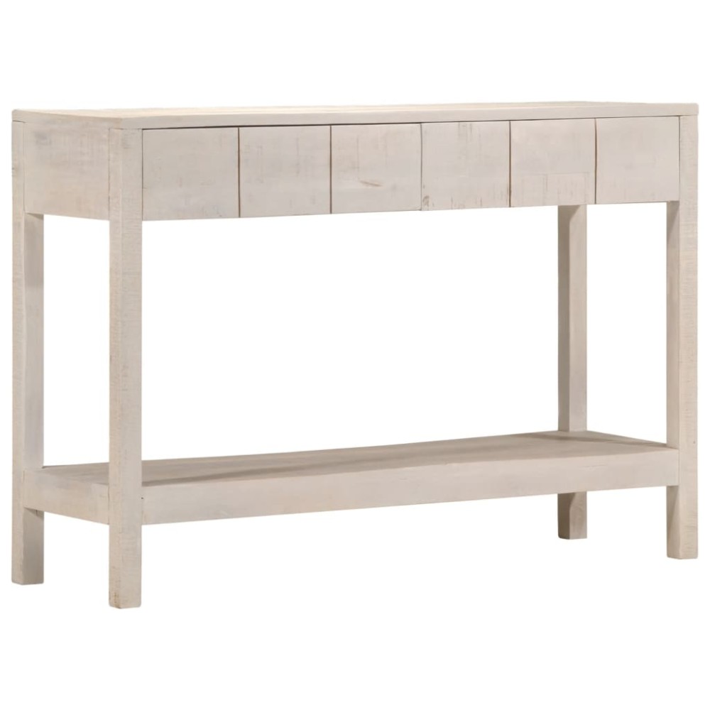 vidaXL Τραπέζι Κονσόλα Λευκό 110x35x75cm Μασίφ Ξύλο Μάνγκο 1 τεμ.