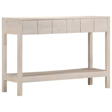 vidaXL Τραπέζι Κονσόλα Λευκό 110x35x75cm Μασίφ Ξύλο Μάνγκο 1 τεμ.