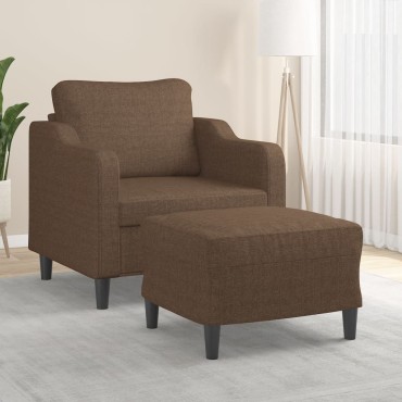 vidaXL Πολυθρόνα Καφέ Υφασμάτινη με Υποπόδιο 78x77x80cm 1 τεμ. Γωνιακός