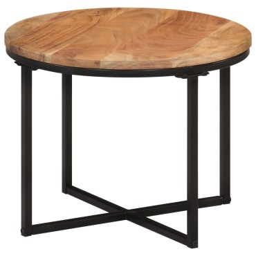 vidaXL Τραπεζάκι Σαλονιού 45x45x35cm από Μασίφ Ξύλο Ακακίας & Σίδηρο 1 τεμ.
