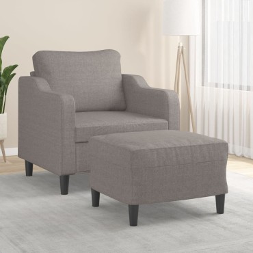 vidaXL Πολυθρόνα Taupe από Υφασμάτινη με Υποπόδιο 78x77x80cm 1 τεμ. Γωνιακός