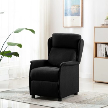 vidaXL Κάθισμα Ανακλινόμενο Μαύρο Ύφασμα 66.5x94x101.5 cm