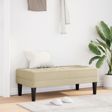 vidaXL Παγκάκι Κρεμ 113x57x39cm Υφάσματος