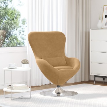 vidaXL Πολυθρόνα Αυγού Brown Βελούδο