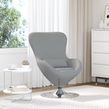 vidaXL Πολυθρόνα Αυγού Light Grey Fabric