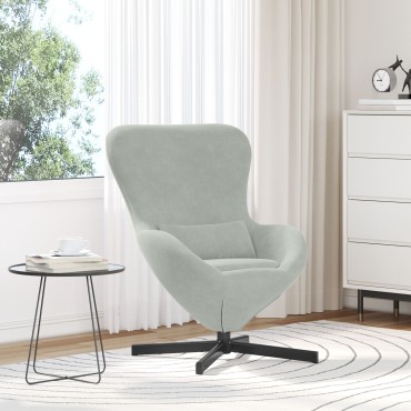 vidaXL Πολυθρόνα Αυγού Light Grey Velvet