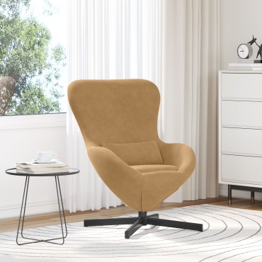 vidaXL Πολυθρόνα Αυγού Brown Βελούδο