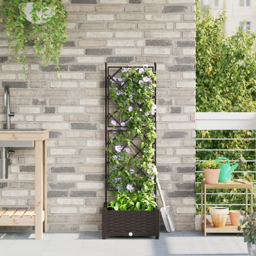 vidaXL Γλάστρα Κήπου με Στηρίγματα Καφέ 40x40x125,5 εκ