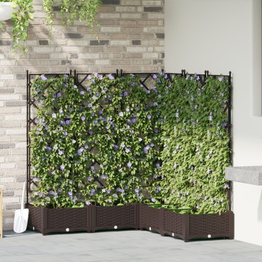 vidaXL Γλάστρα Κήπου με Πλέγμα 5 τμχ Καφέ 120x120x125,5 εκ