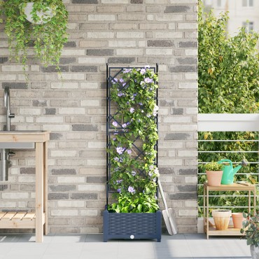vidaXL Γλάστρα Κήπου με Πλέγμα Γκρι 40x40x125.5 εκ