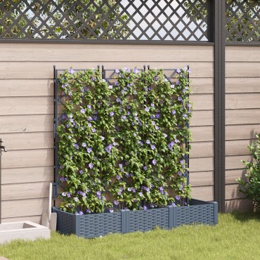 vidaXL Γλάστρα κήπου με πλέγμα 3 pcs Ανοιχτό Γκρι 120x40x125.5 εκ.