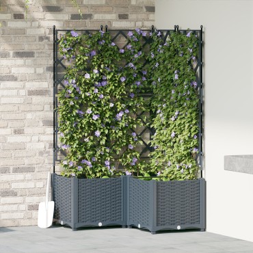 vidaXL Γλάστρα Κήπου με Τέντα 3 τεμ Ανοιχτό γκρι 80x80x143 εκ