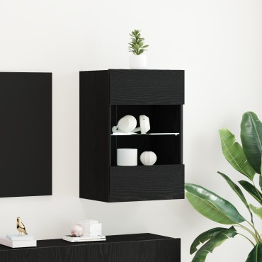 vidaXL LED TV Cabinet Μαύρη Δρυς 40x30x60,5cm Επεξεργασμένου Ξύλου 1 τεμ.