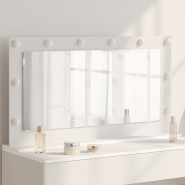 vidaXL καθρέφτης Vanity με LED Φώτα Λευκό 100x55x18 εκ.