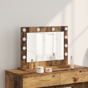 vidaXL καθρέφτης vanity Παλιό ξύλο Ξύλο 60 x 45 x 18 εκ. Καθρέφτης