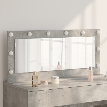 vidaXL Καθρέφτης Vanity με LED φώτα Γκρι 100x45x18 εκ.
