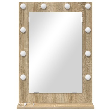 vidaXL Καθρέφτης Τουαλέτας Sonoma oak MDF, Γυαλί 70 x 50 x 18 cm