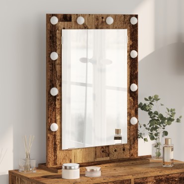 vidaXL Καθρέφτης Vanity Παλιό ξύλο Στερεό Ξύλο 70 x 50 x 18 εκ.