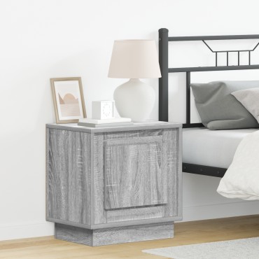 vidaXL Κομοδίνο 2 τεμ. Γκρι 44x34,5x45cm Επεξεργασμένο Ξύλο