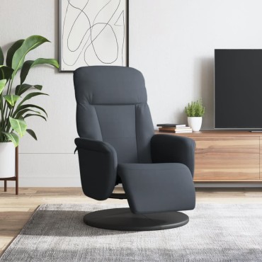 vidaXL Πολυθρόνα Relax Σκούρο Γκρι Βελούδινη με Υποπόδιο 71x91x105,5cm 1 τεμ.
