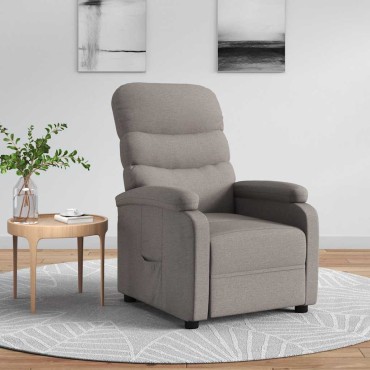 vidaXL Πολυθρόνα Ανακλινόμενη Taupe Υφασμάτινη 75x91x101cm 1 τεμ.