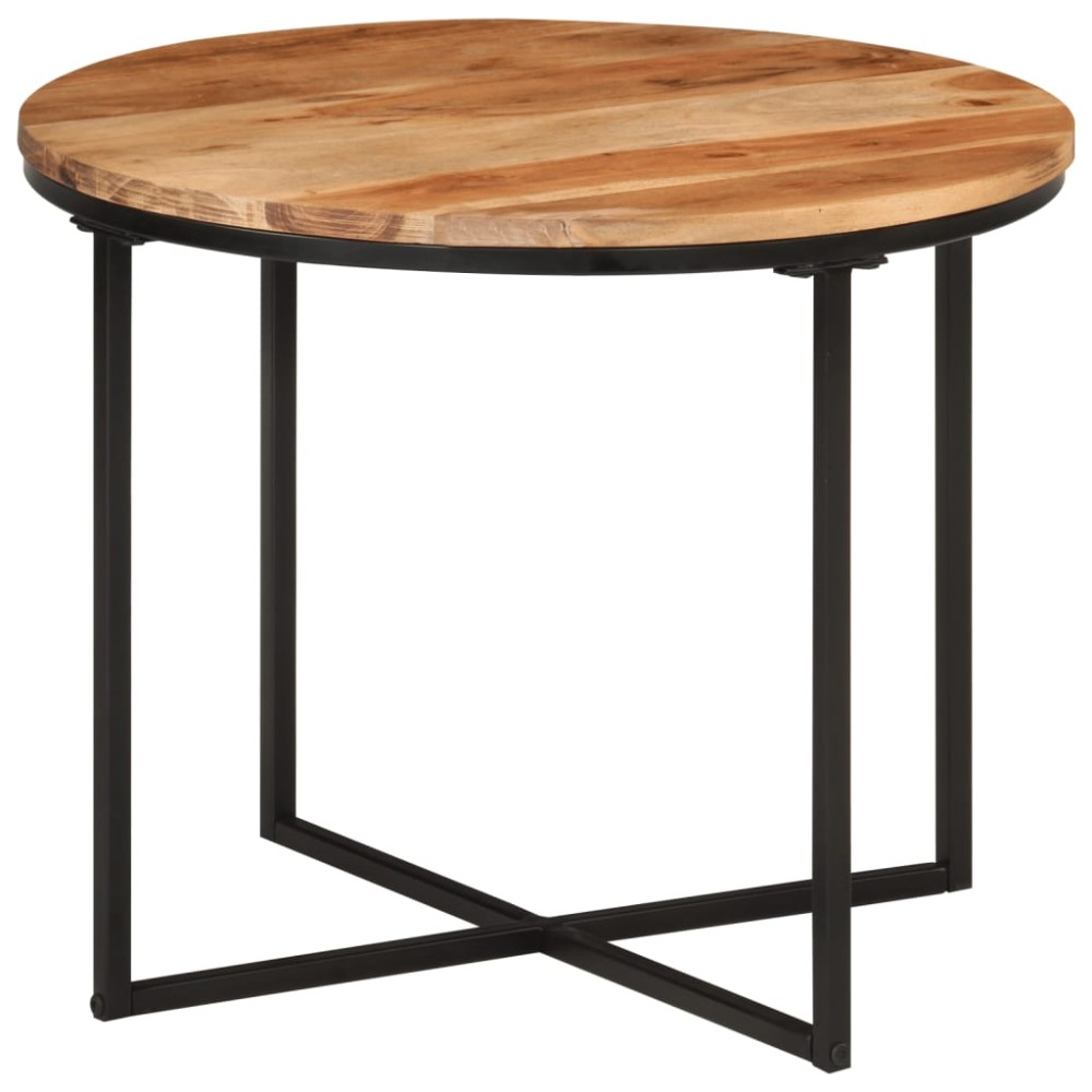 vidaXL Τραπεζάκι Σαλονιού 55x55x45cm από Μασίφ Ξύλο Ακακίας & Σίδηρο 1 τεμ.